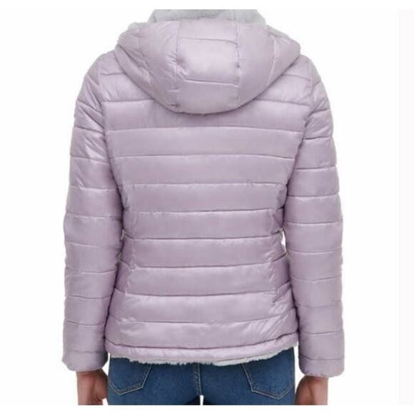 Andrew Marc womens Ultra Soft Hooded Reversible Puffer Jacket  Medium - Picture 3 of 13